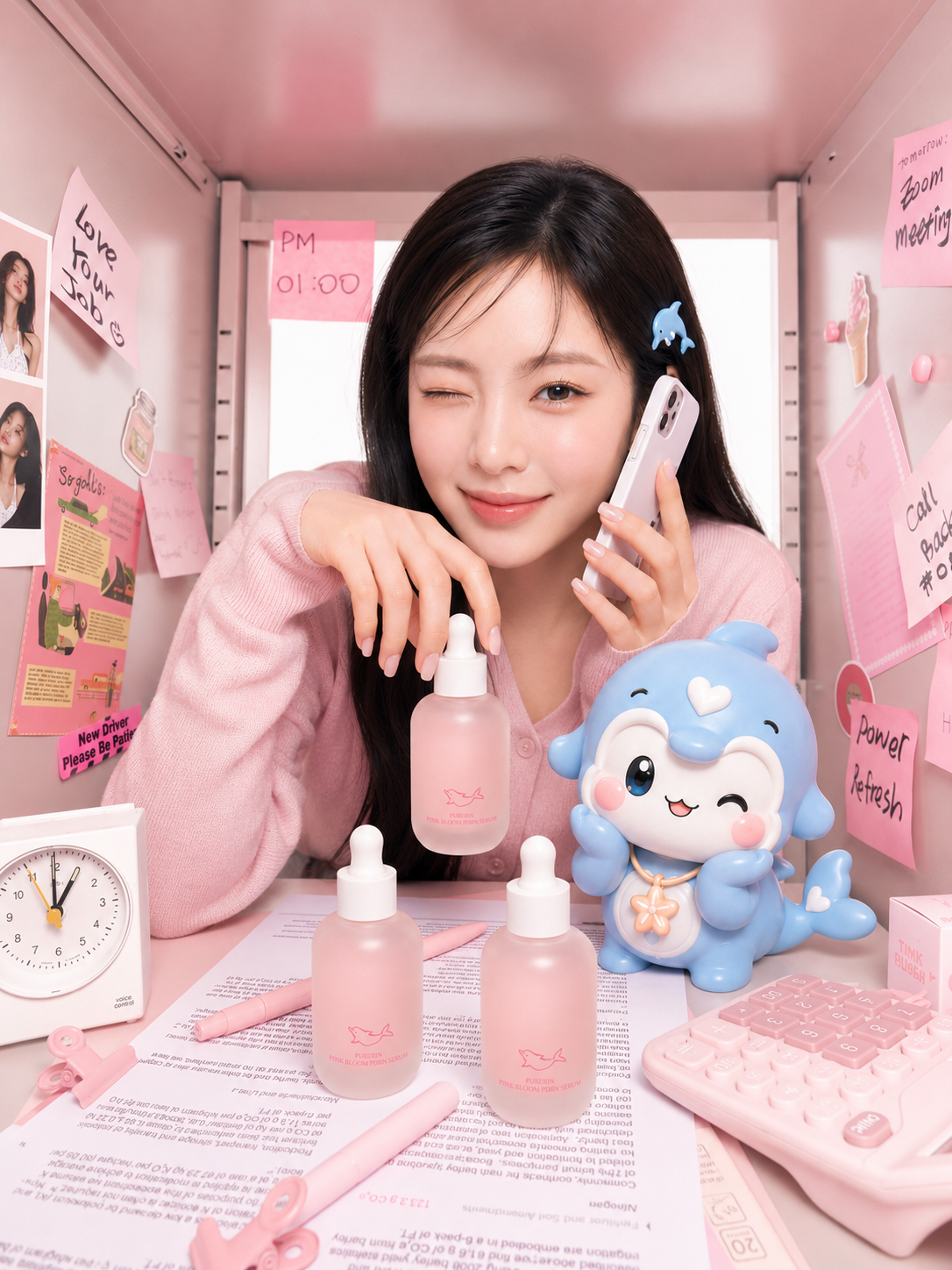 퓨어린 핑크 블룸 PDRN 세럼